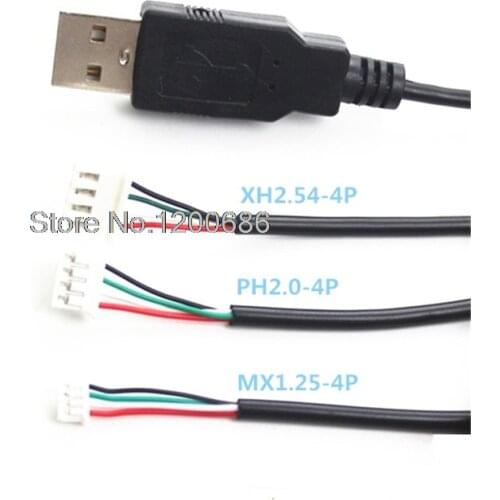 0.3M 30CM Micro 5pin USB Female Jack to XH2.54 1.25 ZH1.5 PH2.0 XH2.54 dupont 2.54 4P wire cable harness