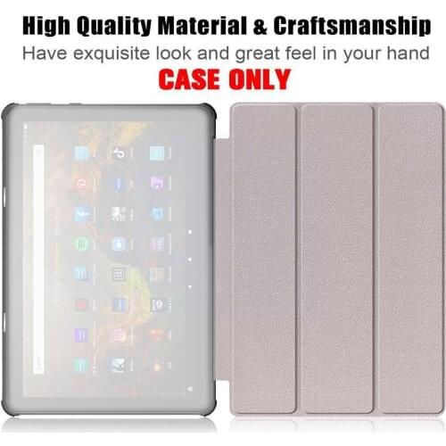1Pcs Case Cover For All-New kindle Fire 10 plus Slim Shell Protective Stand For Fire 10 Tri-fold Lightweight Multi-Angle