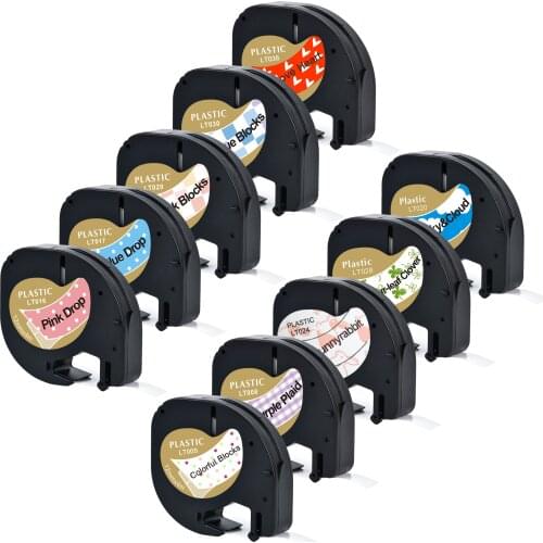 10pcs lovely pattern LT 91201 labels for LT-100H LT-100T label maker 12mm dymo letratag 91331 label tape ribbon