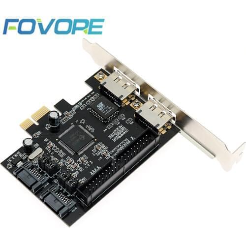 2 port SATA IDE PCIe Adapter Card PCIe to SATA IDE eSATA x2 Combo Adapter Converter RAID Controller Card Chip JMB363