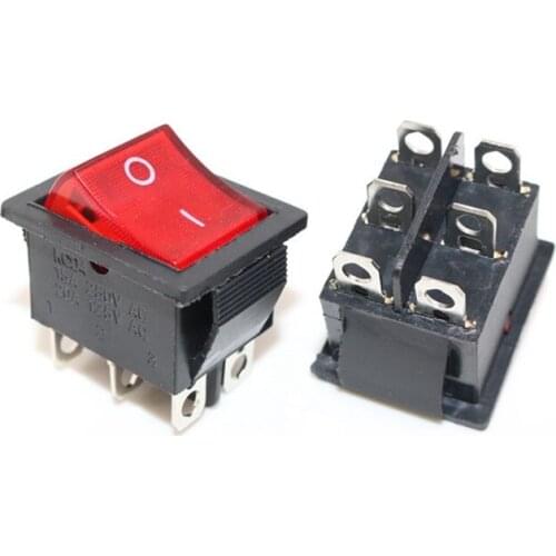 2PCS KCD4 Rocker Switch 2/3 Position 4 Pins/6 Pins Electrical equipment With Light Power Switch 16A 250VAC/ 20A 125VAC 31 x 25