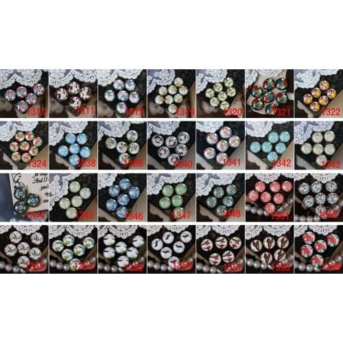 20pcs 12mm Handmade Photo Round Glass Cabochon beads Glass Cabochon-1301-1388