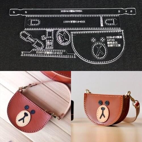 2019 Cute Bear Mini Children Shoulder Bag12x8x3.5cm Leather Template Sewing Pattern for Diy Handmade Leathercraft Tool Set