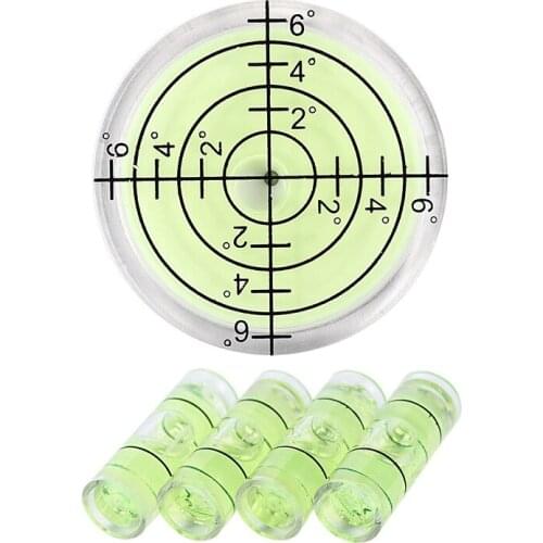 5PCS Acrylic Bullseye Bubble Level Round Level Bubble Accessories, Green, 32x7mm & 8x2mm