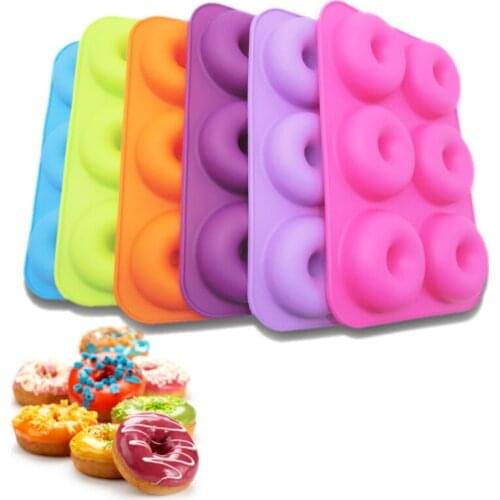 6-Cavity Silicone Donut Muffin Chocolate Cake Candy Cookie Cupcake Baking Mold Mould Pan Chocolate Decoration Baking Tools