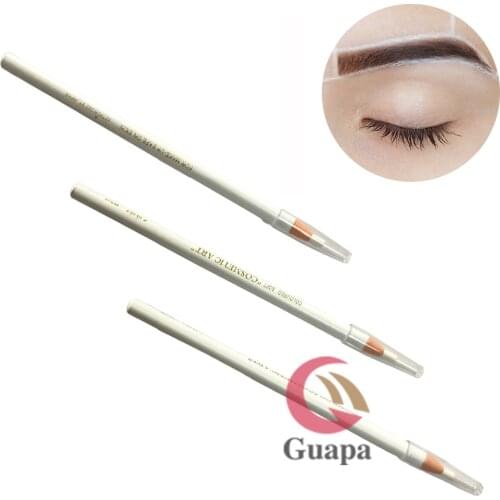 6PCS White Eyebrow Pencil Waterproof Microblading Eyebrow Pencil Peel-off Water-Resistant Permanent Makeup Position Tools