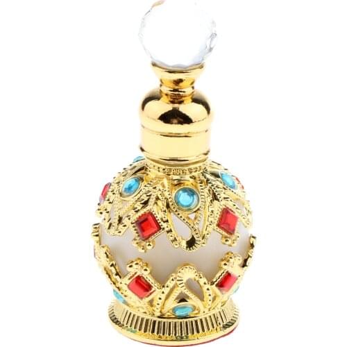 Antique Retro Rhinestones Glass Makeup Container For Perfume