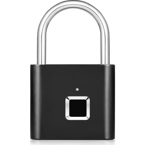 Keyless USB Rechargeable Door Lock Fingerprint Smart Padlock Quick Unlock Zinc alloy Metal Self Developing Chip