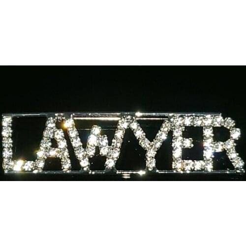 Handmade Brooch Jewelry "Lawyer" Word Lapel Pin Blingbling Crystal Letters Brooch Pin Gift Wholesale