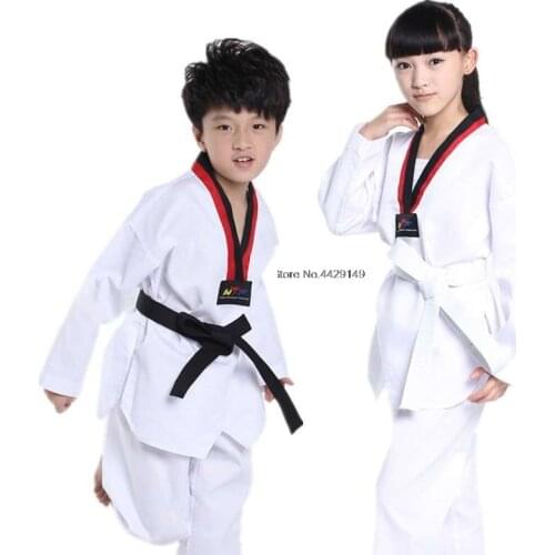 Children Kimono Judo Kickboxing Practice Costume White Kids Boys Girls Taekwondo Suit Karate Tae Kwon Do Clothes F106