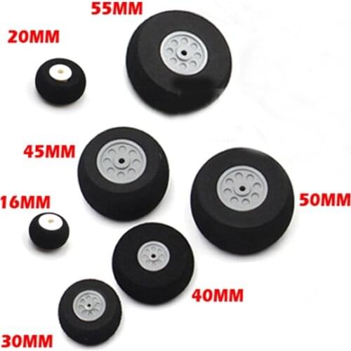 10PCS Airplane Wheel 16mm 20mm 30mm 40mm 45mm 50mm 55mm 65mm 75mm Sponge PVA Tail Pulley for RC Aircraft Spare Parts