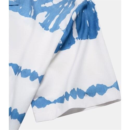 Fashion shirt shorts two-piece suit casual printed shirt short-sleeved shorts suit plus size loose casual shorts two-piece suit