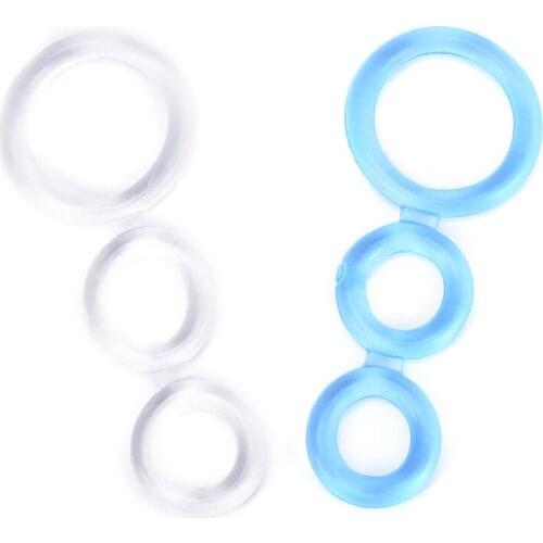 Soft Silicone Delay Ejaculation Penis Rings Cock Rings Chastity Product Male Adult Sex Toys Three Cock Cages Triple Penis Rings