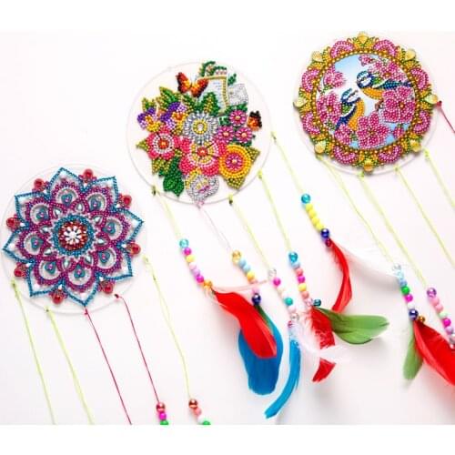 5d DIY Diamond Painting Dream Catcher Wind Chimes Kit For Door Home Wall Decoration Special Shaped Drill Diamond Embroidery Kit