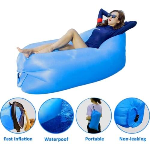 Camping Inflatable Lounge Chair Air Sofa Ultralight Beach Sleeping Bag Folding Beach Camping Trip Picnic Outdoor Sleeping Mat