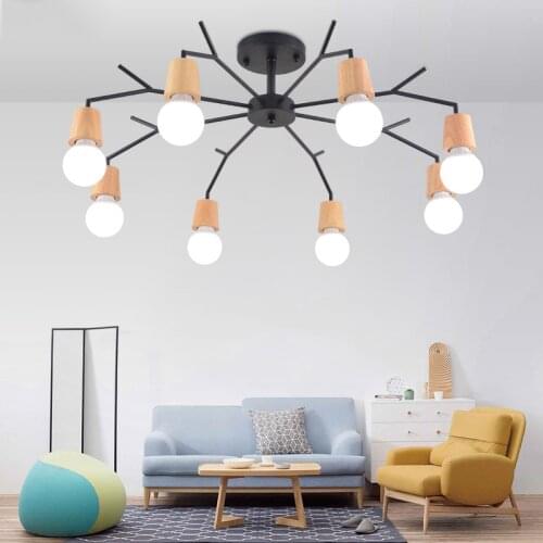 Nordic Decorative solid wood modern chandelier natural wood art style for Bedroom Living Diningroom home product Lamp Fixtures