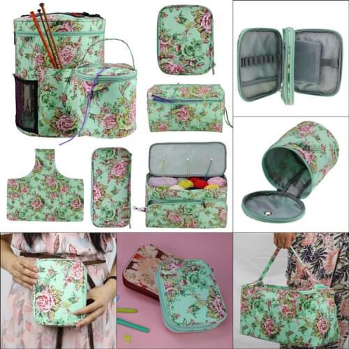 Empty Crochet Hook Bag DIY Weave Needle Arts Craft Yarn Storage Bag For Crochet Hooks And Knitting Needles Sewing Tools For Mom