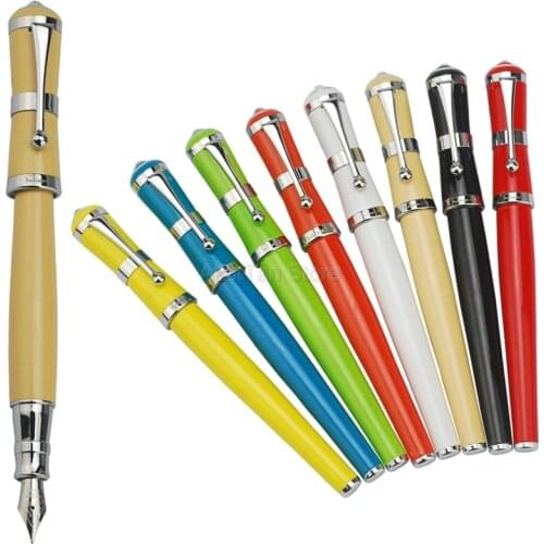 Fuliwen 2051 Metal Fountain Pen, Fresh Elegant Style Fine Nib 0.5mm Beautiful Multicolor For Office Home School, Men and Women