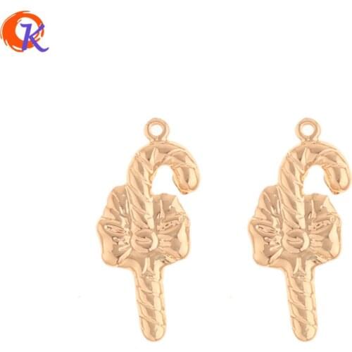 Cordial Design 50Pcs 9*21MM Jewelry Accessories/Charms/DIY/Walking Stick Shape/Genuine Gold Plating/Hand Made/Earring Findings