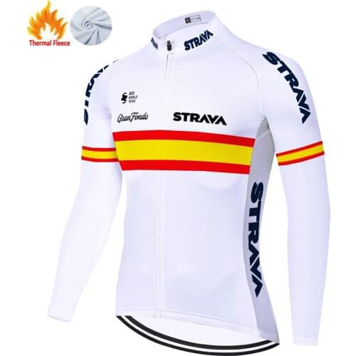 Strava Winter Thermal Fleece Team Jersey Retro Maillot Cyclisme 2021 Tricota Ciclismo Hombre Camisa Ciclismo Masculina