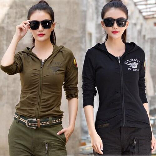 High Quality Sailor Training Tactical Clothing Cotton Slim Elastic Tops Hooded Lanky Jacket Long Sleeve Clothes Shirt Sportswear