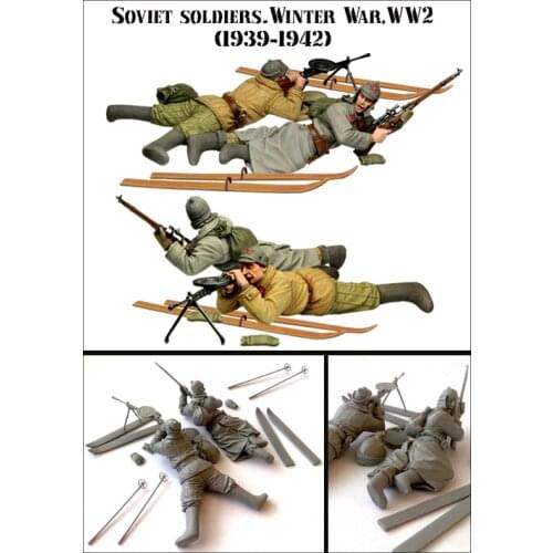 1/35 Resin Figures Model Kit-C219 WW2 SOVIET .SOLDIERS.WINTER Unassembled unpainted