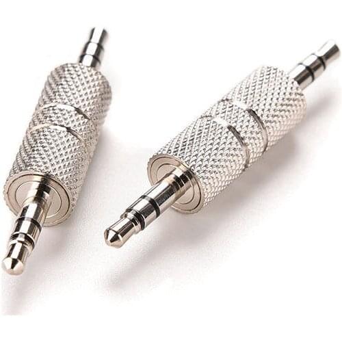 2pcs/lot 3.5mm Stereo Male to Male Jack Audio Plug Connector/Coupler Adapter Joiner