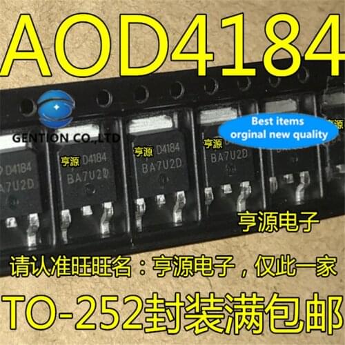 20Pcs AOD4184 A0D4184 AOD4184L TO252 Step up and step down MOSFET in stock 100% new and original