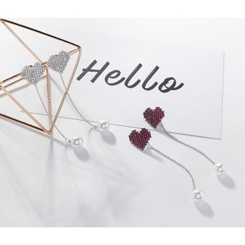 2021 New Fashion jewelry jewelry 2 Colors earrings with zircon Crystal from Swarovskis for women S925 silver needle For Party