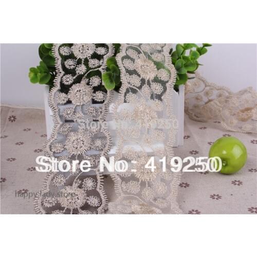 28Yard exquisite sun pattern embroidery lace mesh trimming headband hair bow gift DIY accessory 6.5cm