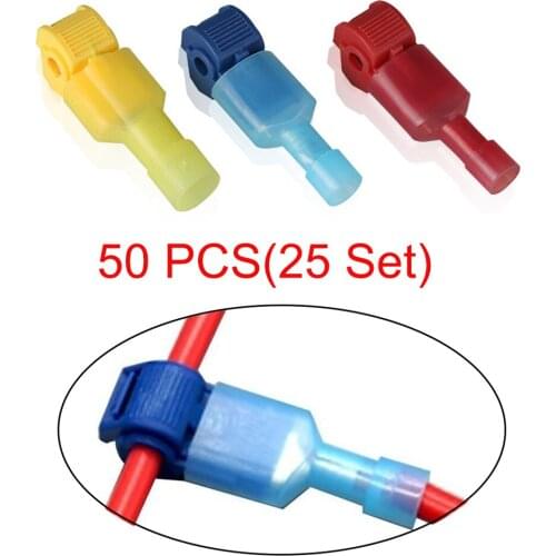 50Pcs(25set) Quick Electrical Cable Connectors Snap Splice Lock Wire Terminal Crimp Wire Connector Waterproof Electric Connector