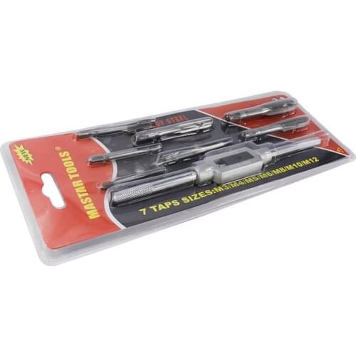 Hampton 8pcs M3-M12 Screw Tap Wrench Set Metric Thread Tap Set Adjustable Tap Wrench Right Hand Plug Taps Hand Tools
