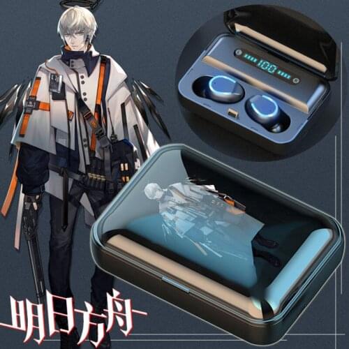 Game Arknights Texas Lappland Amiya Bluetooth earphones cosplay For Android Wireless Earbuds Bluetooth 5.0 Charging box waterpr