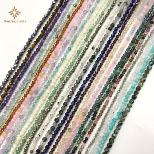 41 Types Natural Small Stone Bead Amethysts Agates Crystals Tourmaline 2 3 4mm Quartzs Faceted Beads for Jewelry Making Bracelet