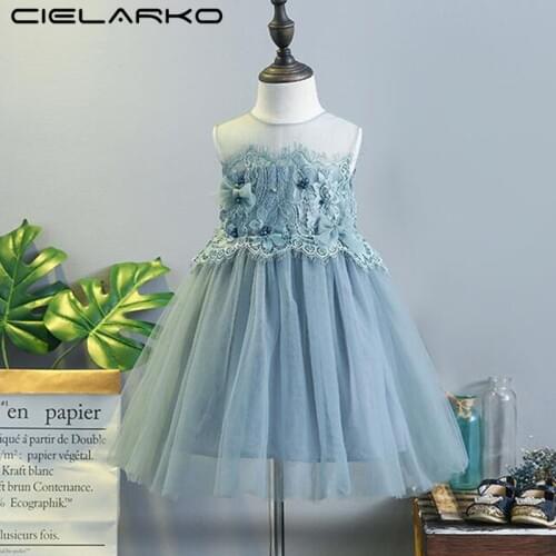Cielarko Summer Girls Dress Formal 2018 Baby Birthday Dresses Fashion Princess Kids Tulle Clothes Children Frock 2-10 Years Girl
