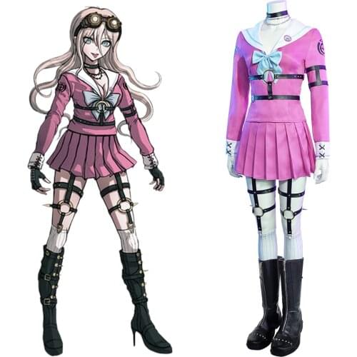 Danganronpa V3: Killing Harmony-Miu Iruma Cosplay Costume Women Dress Uniform Outfits Halloween Carnival Suit
