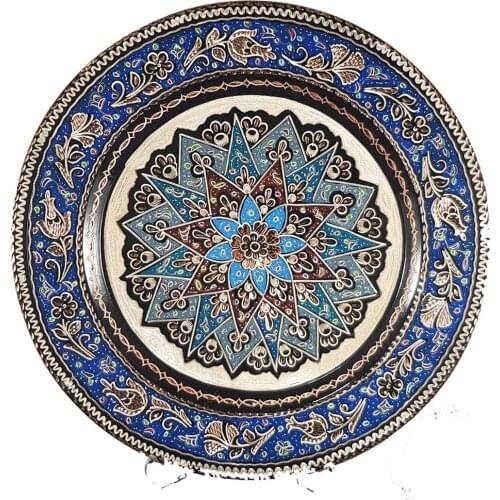 Handmade Decorative Plates for Display Wall and Room Decor Home Decorations - Copper (Art Design2)