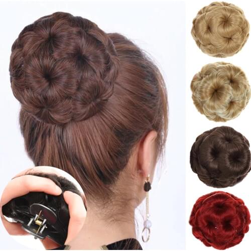 DIANQI Synthetic Bride hair flower ring bun small bundle curly wig women wig diamond makeup