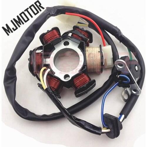 DIO 50cc 6 / 8 Coil Stator DC Magneto Alternator Stator For Chinesse QJ Keeway Scooter Honda ZX50 18 28 ATV Motorcycle Part