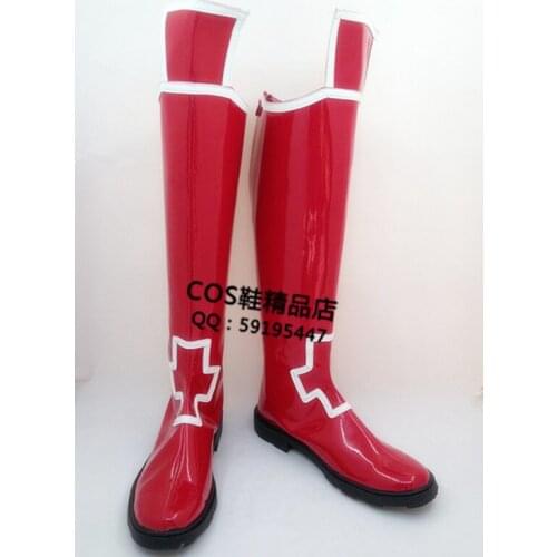 Sword Art Online Heathcliff Red Battle Long Cosplay Shoes Boots X002