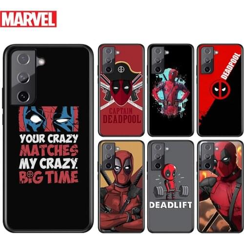 Deadpool Marvel Cool For Samsung Galaxy S21 S20 FE S10e S10 S9 S8 S7 S6 Ultra Plus Lite 5G Edge Black Soft Phone Case