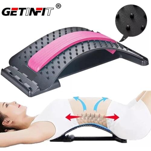 Getinfit Back Stretch Equipment Massager Magic Stretcher Fitness Lumbar Support Relaxation Spine Pain Relief Massageador