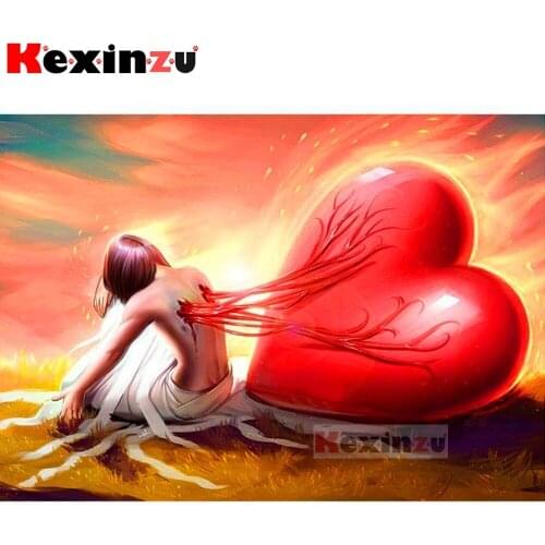 Full Square/Round 5d Diamond Painting-Red heart woman-3d Embroidery Cross Stitch Diamond Mosaic Full Picture Rhinestone Decor Y1