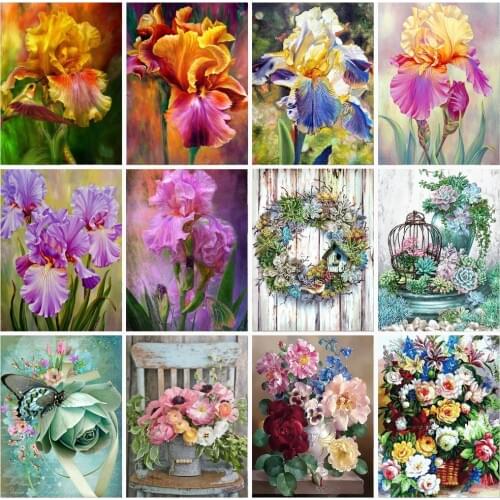 5D diamond painting DIY diamond mosaic flower vase rose peony lily flower basket home decoration pattern handmade gift
