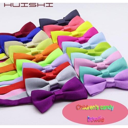 HUISHI Baby 34 Color Classic Kids Bow Tie 1PC Candy Color Bowtie For Boys Girls Baby Children Fashion Bow Ties With Solid Color