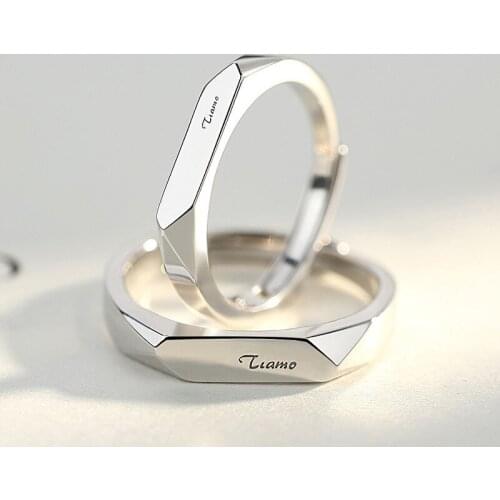 Fashion Simple Silver Color I Love You Couple Ring for Mne Women Wedding Band Promise Ring Fine Jewelry Party Gifts