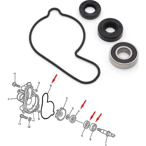 ATV Part Water Pump Repair Kit Rebuild Gaskets Seals For YAMAHA YFZ 450 YFZ450 2004 2005 2006 2007 2008 2009 2010 2011 2012 2013