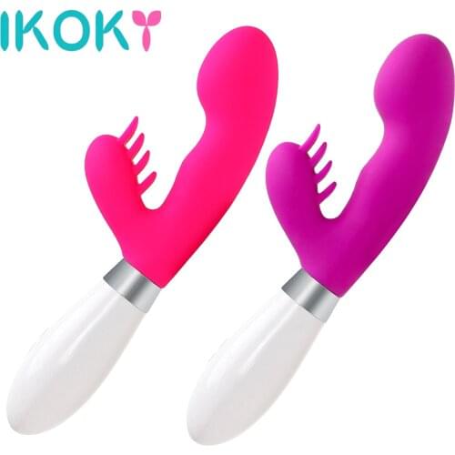 IKOKY Barbed G-spot Massager Clitoris Stimulator Dildo Vibrators Dual Motor Vibration 36 Speed Sex Products Sex Toys for Women