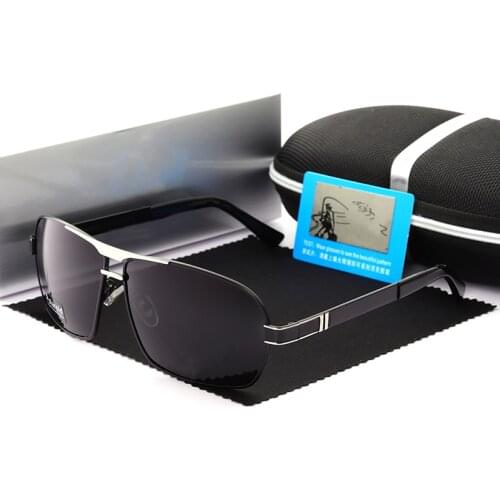 Fashion Brand Sunglasses Men Mercede Light Metal Square UV400 Polarized Glasses For Driving Fishing Retro Lunettes De Soleil 722