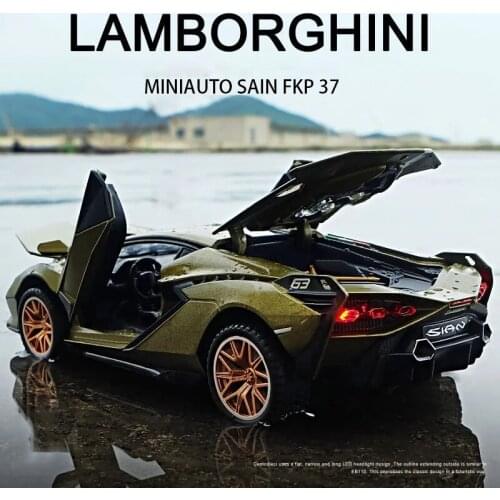 New Lamborghini Sian Lightning 1:32 Alloy Car Model Simulation Metal Car Model Boy Toy Collection Ornaments Sports Super Racing